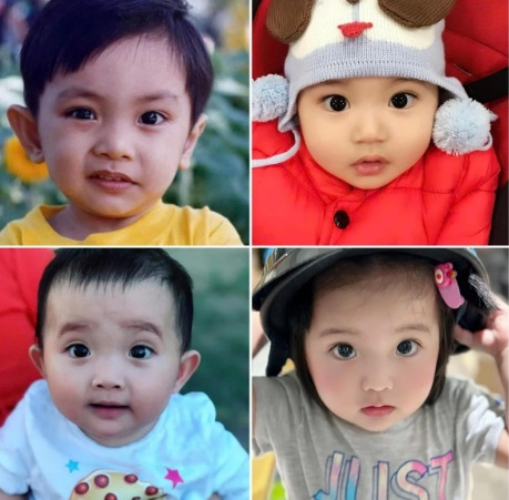 Phan Hiển đăng tải hình ảnh của anh lúc nhỏ cùng các tấm hình của 3 nhóc tỳ 