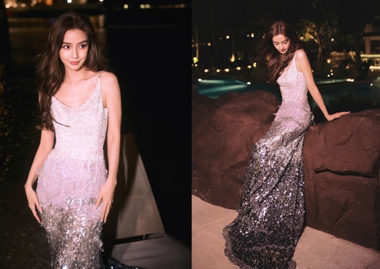 Người đẹp Angelababy diện thiết kế đính sequin trong bộ ảnh kỷ niệm sinh nhật lần thứ 36 vào ngày 28/2.    