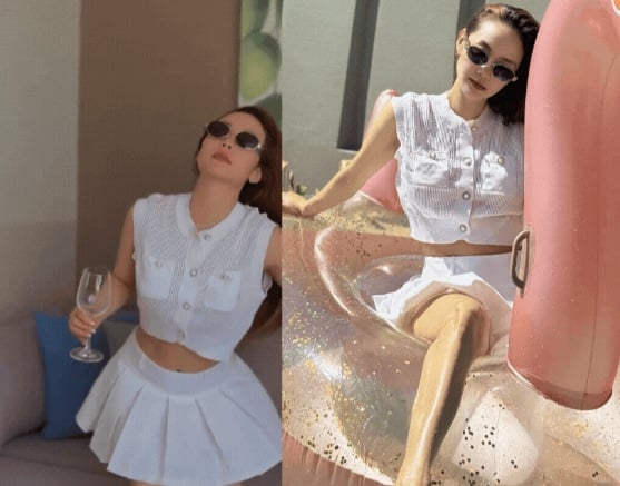 Với những ai yêu thích phong cách năng động, combo áo crop top và chân váy ngắn là lựa chọn hoàn hảo.