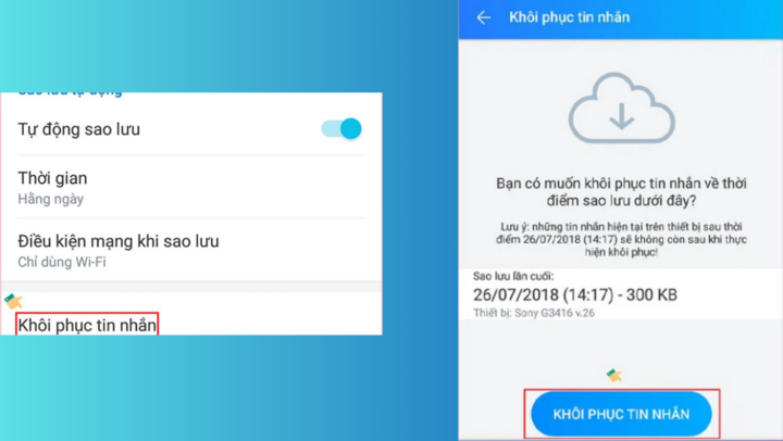 Toàn bộ tin nhắn đã xóa hoặc ẩn đi sẽ được khôi phục lại nhanh chóng
