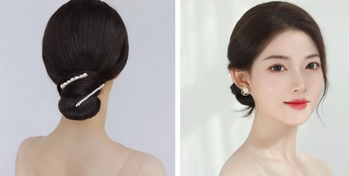 Búi thấp chignon sẽ là lựa chọn lý tưởng để tạo vẻ ngoài thanh lịch và sang trọng.