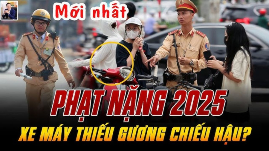 Từ 1/7/2025: Xe máy không lắp đủ 2 gương chiếu hậu sẽ bị CSGT xử phạt, đúng không?