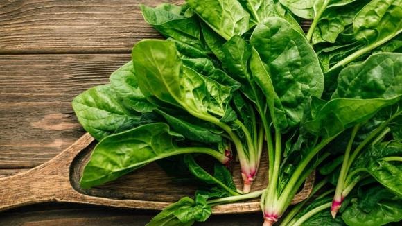 Rau chân vịt giàu diệp lục và beta-carotene, giúp phục hồi tế bào gan và giảm mỏi mắt. 