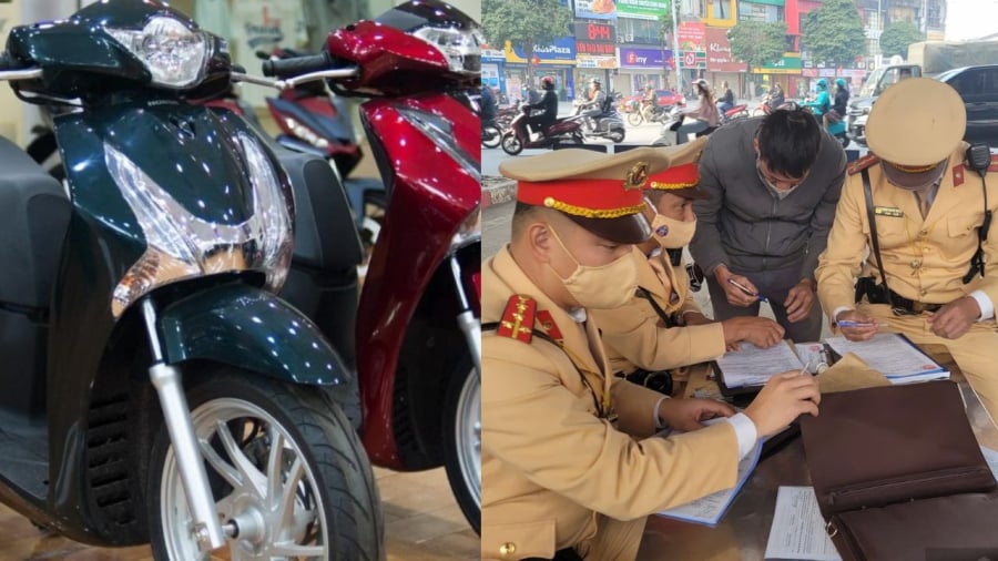 Xe mới mua mà chưa có đăng ký tạm thời đã ra đường có thể vừa bị phạt lỗi không có đăng ký vừa phạt lỗi không gắn biển số