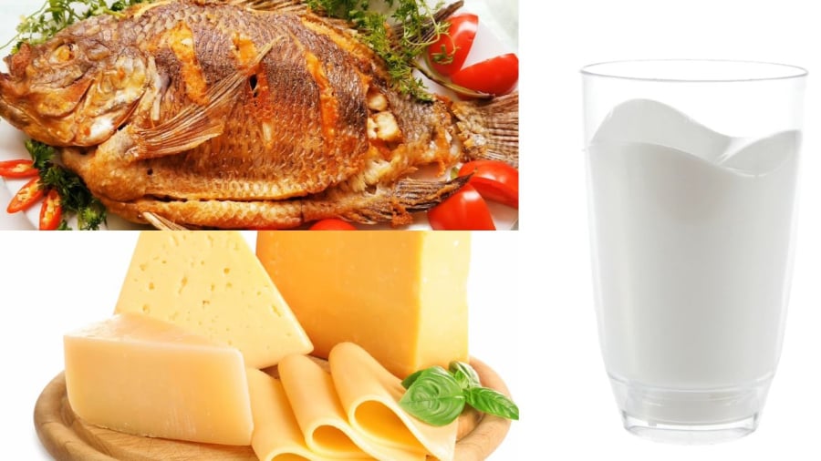 Không nên kết hợp cá với sữa