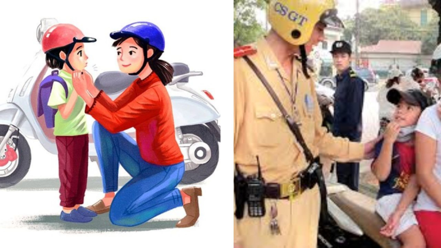 Đội mũ bảo hiểm giúp bảo vệ an toàn và là quy định bắt buộc của Luật