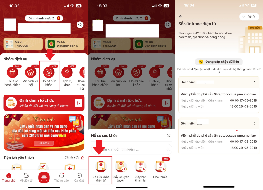 Thông tin khám chữa bệnh được tích hợp trên ứng dụng VNeID.