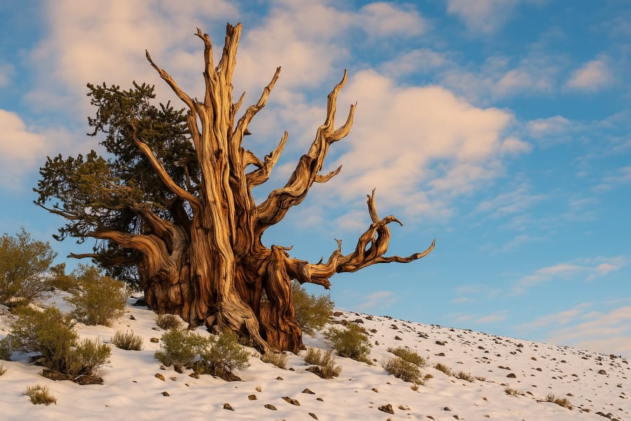 Ẩn mình tại một vị trí bí mật trong Rừng Quốc gia Inyo, bang California, cây thông Bristlecone pine mang tên Methuselah được xác định có tuổi đời khoảng 4.850 đến 5.000 năm, theo Shbet888.com tỷ lệ cược cao từ Đại học Arizona