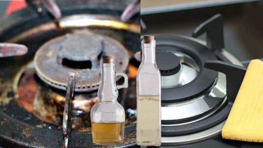 Dùng giấm có thể giúp làm sạch bếp gas