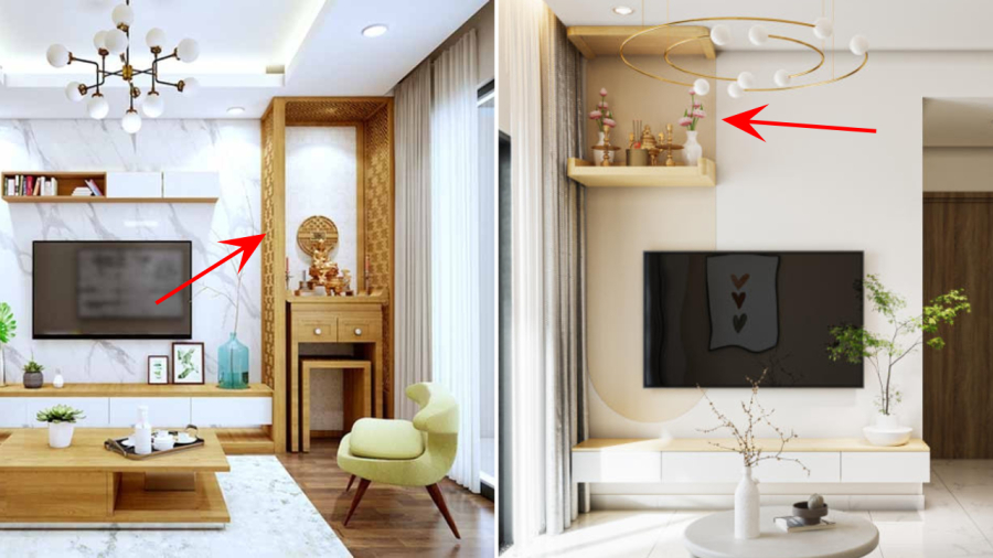 Đối với căn hộ chung cư, gia chủ có thể đặt bàn thờ ở trong phòng khách nhưng cần có sự bố trí hợp lý để không làm ảnh hưởng đến sự thanh tịnh của nơi thờ cúng.