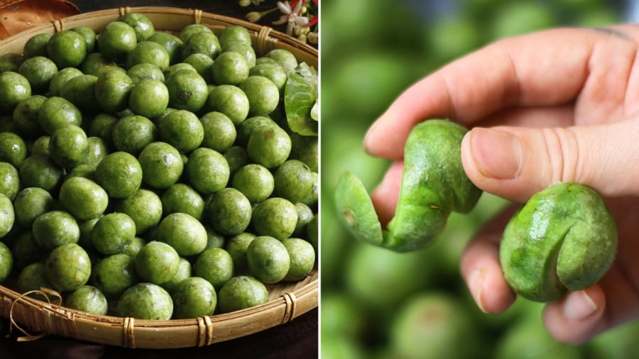 Sấu mua về cần cạo sạch vỏ rồi khía xung quanh.