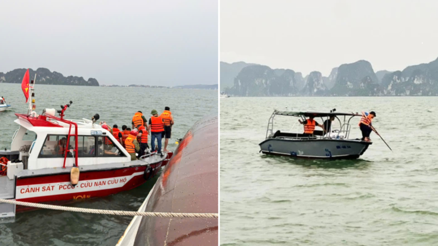 Sáng ngày 21/7, lực lượng chức năng tìm thấy thi thể cháu bé 3 tuổi trong vụ lật tàu trên vịnh Hạ Long xảy ra vào chiều 19/7.