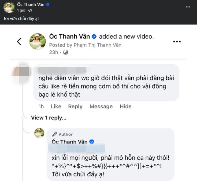  Ốc Thanh Vân đáp trả khi bị nói 