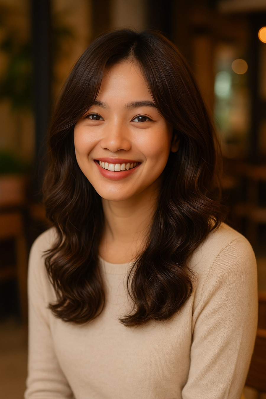 Tóc xoăn nhẹ – lựa chọn timeless, hợp mọi mùa và mọi phong cách.