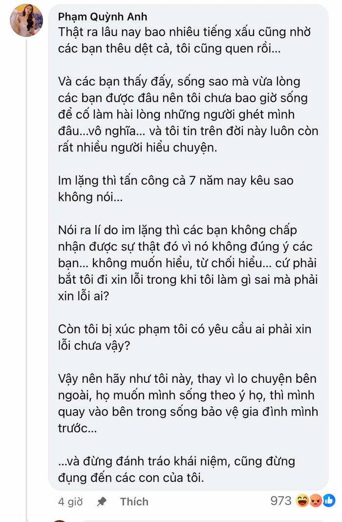 Phạm Quỳnh Anh bức xúc lên tiếng về lý do im lặng về ồn ào năm xưa   