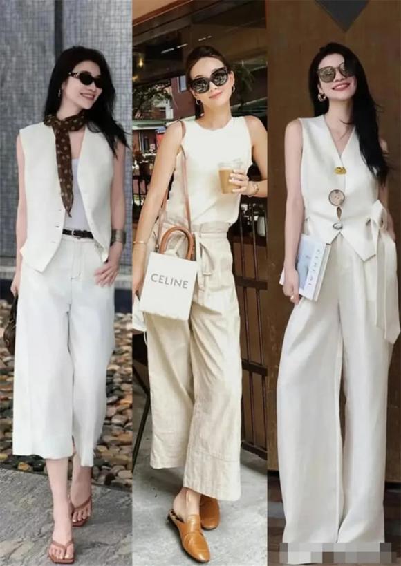 Nếu bạn muốn phong cách thêm cá tính, áo vest hoặc áo gi-lê phối quần trắng chắc chắn là lựa chọn lý tưởng.
