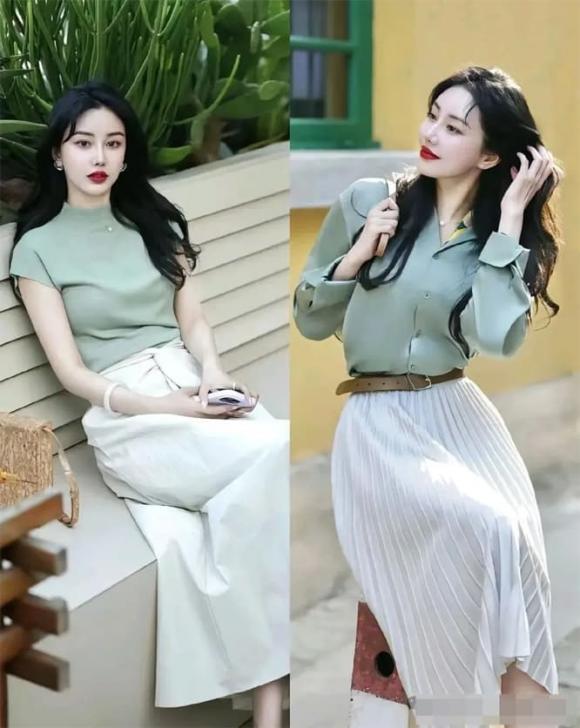  Khi mặc lên người, sắc màu này mang lại cảm giác nhẹ nhàng, thanh lịch và lãng mạn.