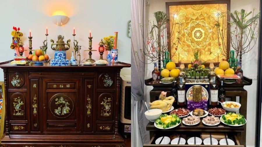 Ban thờ gia tiên thơm hương trầm sạch sẽ chứng tỏ gia chủ chu đáo