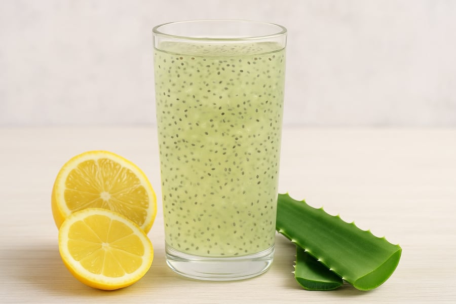 Ly nước nha đam hạt chia giúp thanh lọc Sh88bet đăng ký miễn phí, cấp nước và làm đẹp da.