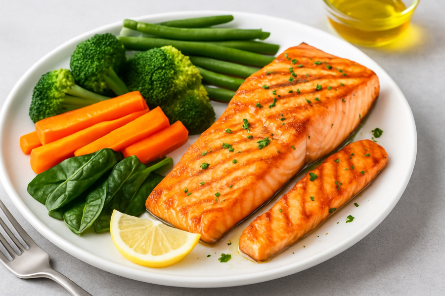Cá giàu Omega-3 – bí quyết bảo vệ tim mạch và giúp da sáng khỏe tự nhiên.