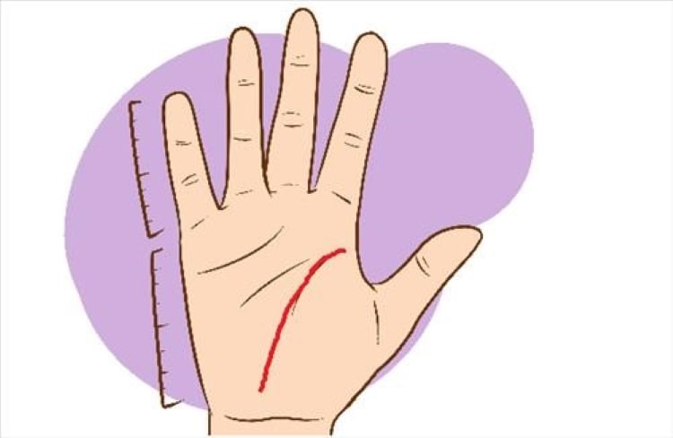 Đường sinh mệnh khởi đầu gần với ngón tay cái