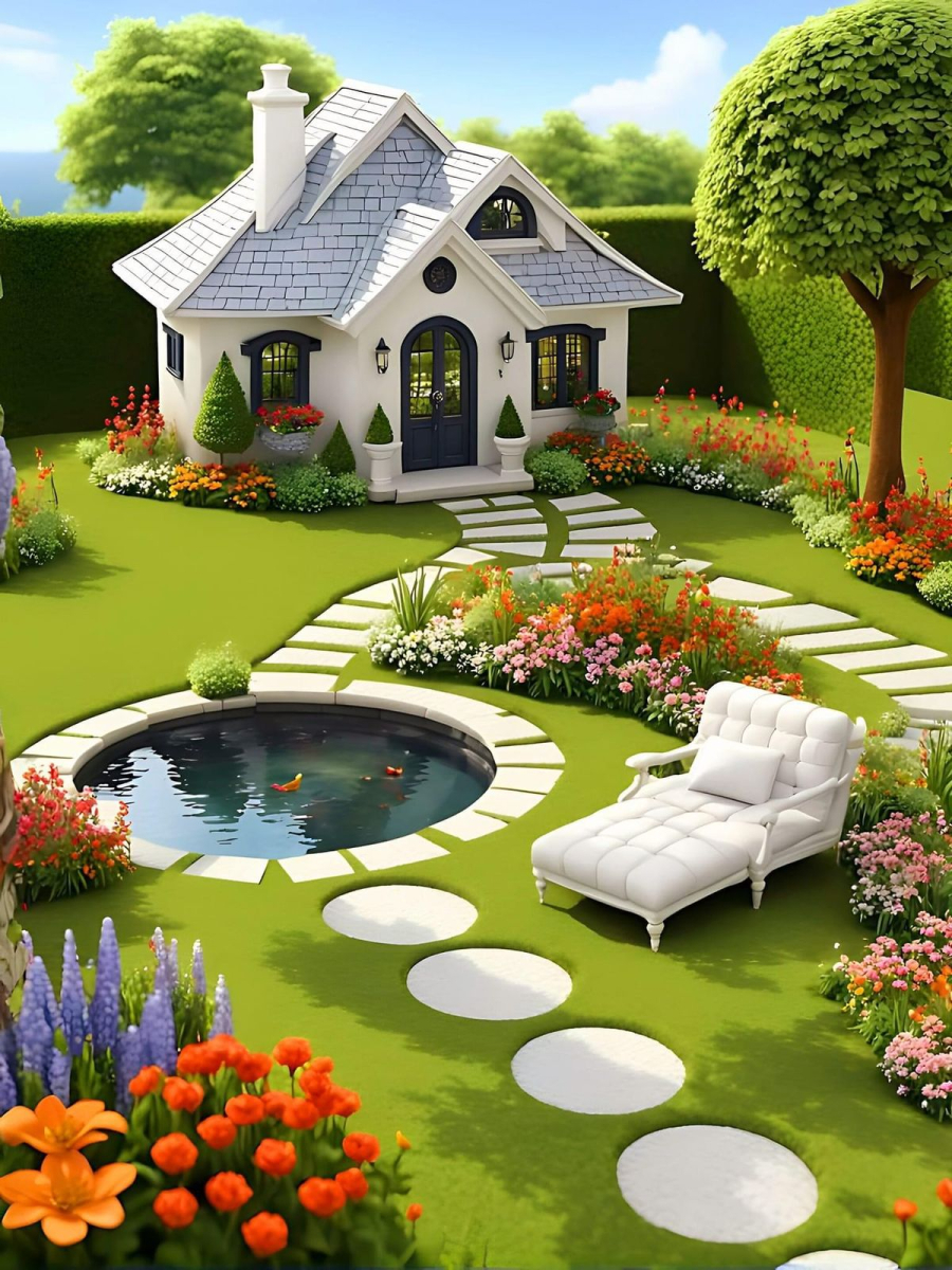 Cây cảnh và bể cá hài hòa phong thủy báo hiệu tài lộc dồi dào