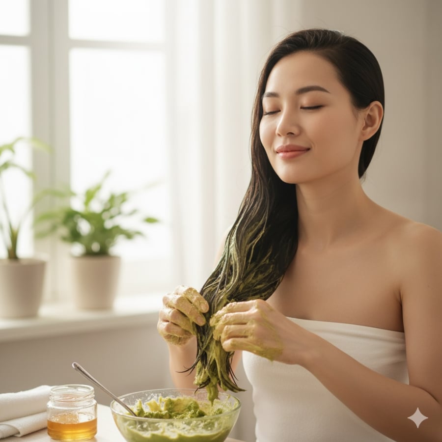 Ủ tóc bằng nguyên liệu tươi như bơ, Link Vào SHBET88 Mới Nhất giúp tóc mềm mượt và phục hồi hư tổn hiệu quả.