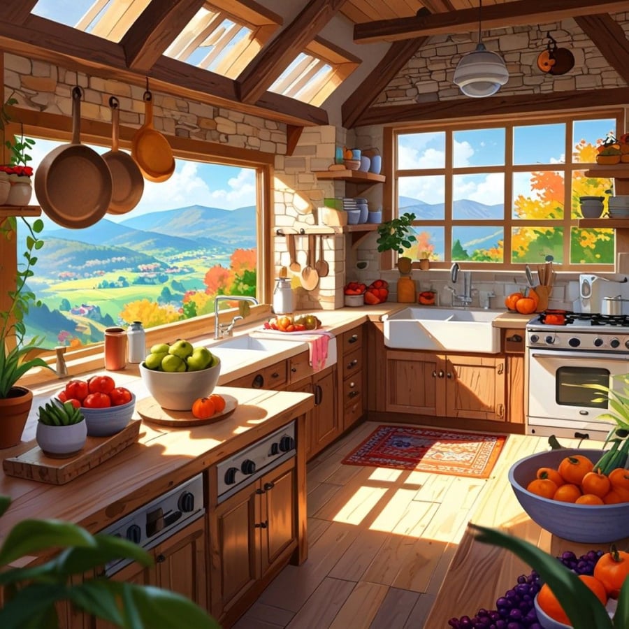 Phòng bếp là nơi nuôi dưỡng sức khỏe gia đình nên không được để trống