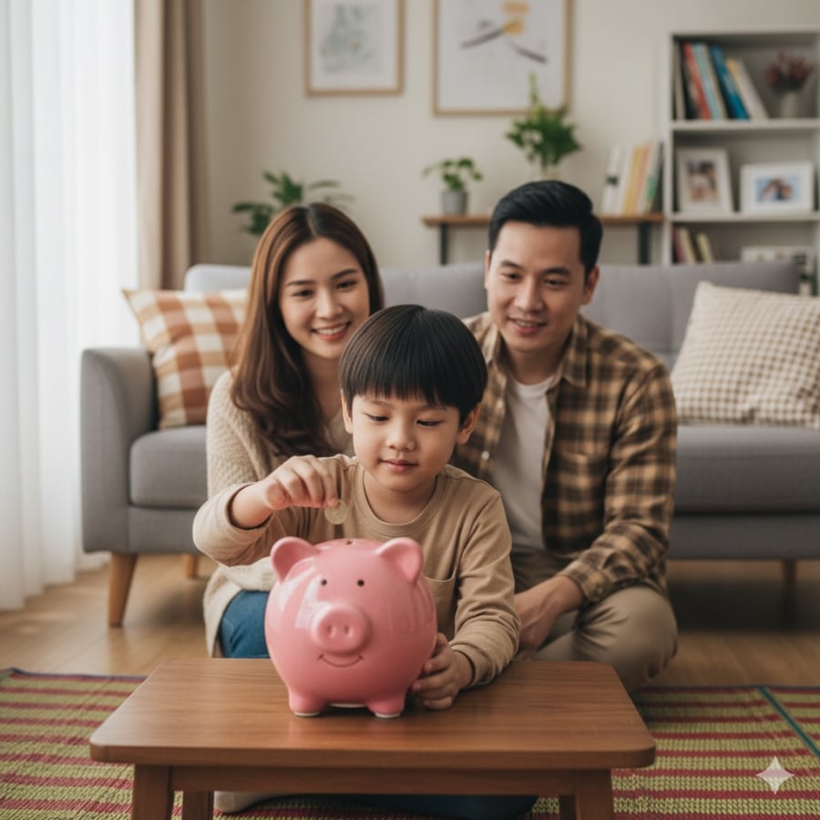Dạy con tiết kiệm từ sớm giúp trẻ hình thành tư duy Shbet800 tải ứng dụng và biết trân trọng công sức lao động.