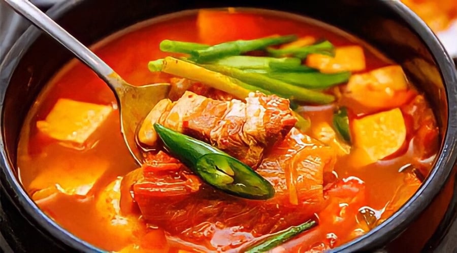 Canh kim chi ngon tại nhà