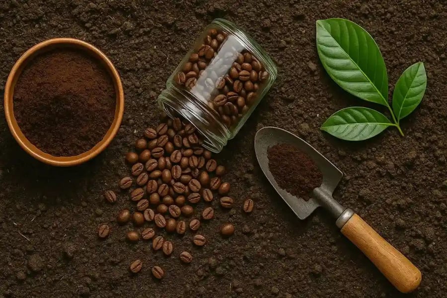 Bã cà phê giúp đất tơi xốp và còn bổ sung dinh dưỡng cho cây