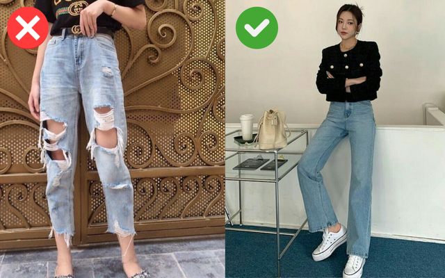 Những mảng rách lớn, chằng chịt khiến chiếc quần trông thiếu sự tinh tế và làm tổng thể Shbet999 com đăng nhập trở nên luộm thuộm.