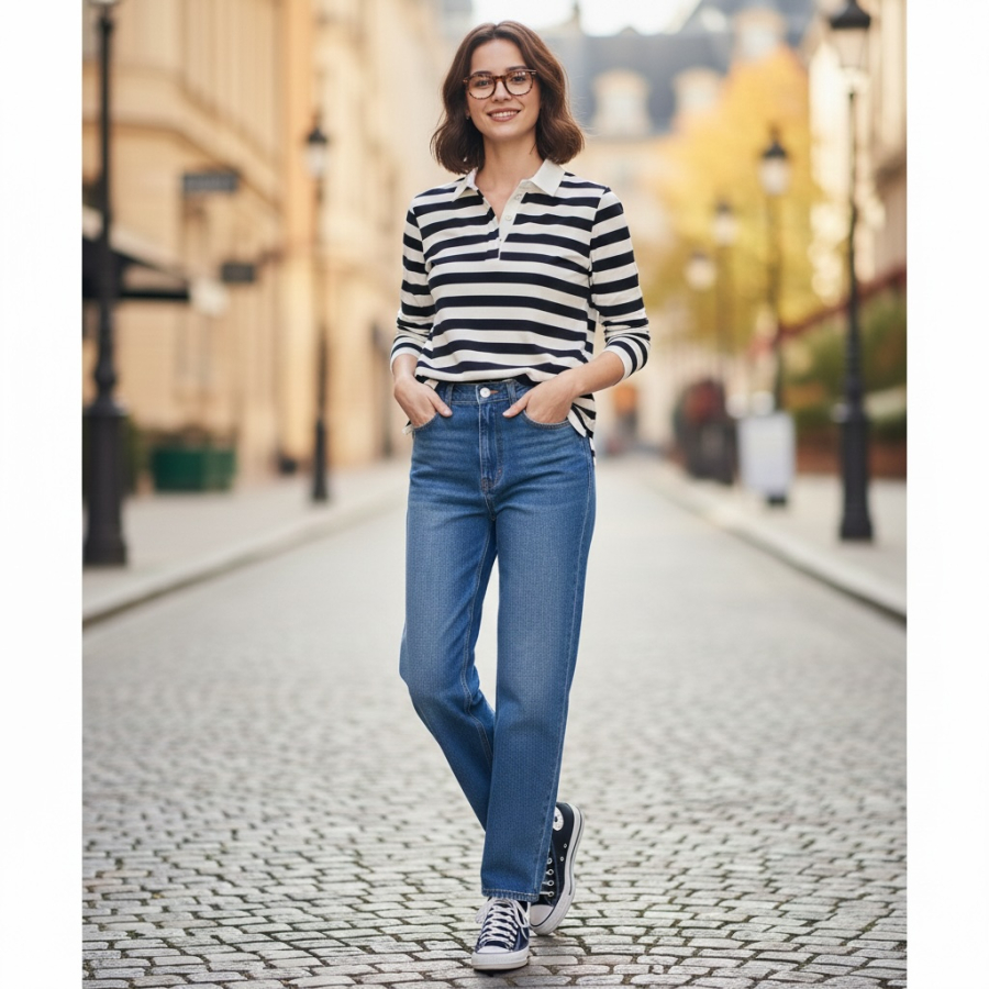 Khi kết hợp đúng cách với quần jeans, áo họa tiết lại mang đến sự sinh động và nữ tính cần thiết