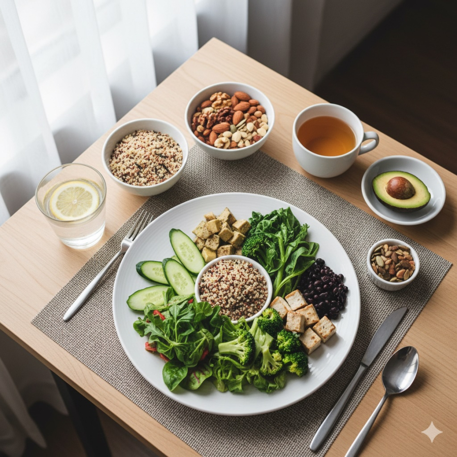 Chế độ ăn cân bằng, giàu thực phẩm chống viêm đóng vai trò quan trọng trong việc kiểm soát axit uric.