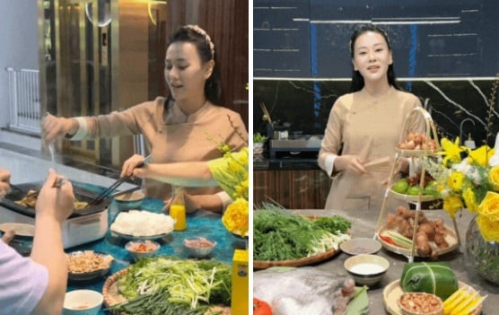 Phương Oanh lộ diện qua kênh thứ 3, mở lại vlog nấu ăn trong căn bếp quen thuộc. Ảnh: Tổng hợp    