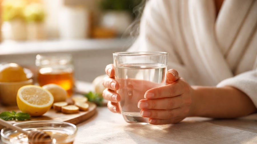 Nước ấm giúp hỗ trợ tiêu hoá và giảm cân