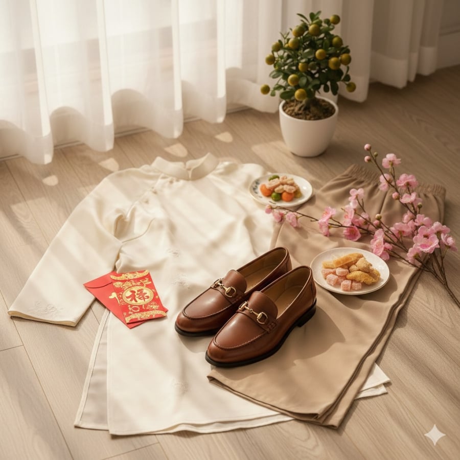 Giày kín mũi là lựa chọn an toàn, giữ ấm nhẹ và dễ phối đồ ngày Tết.