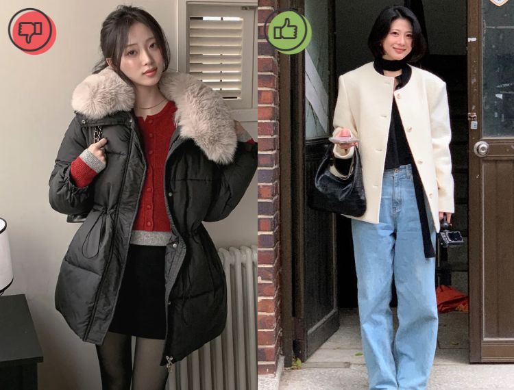 Phom dáng cồng kềnh, chất liệu bóng cùng thiết kế thiên về tính thể thao khiến áo phao khó hòa hợp với những Shbet999 com đăng nhập mang tính truyền thống hoặc bán trang trọng.