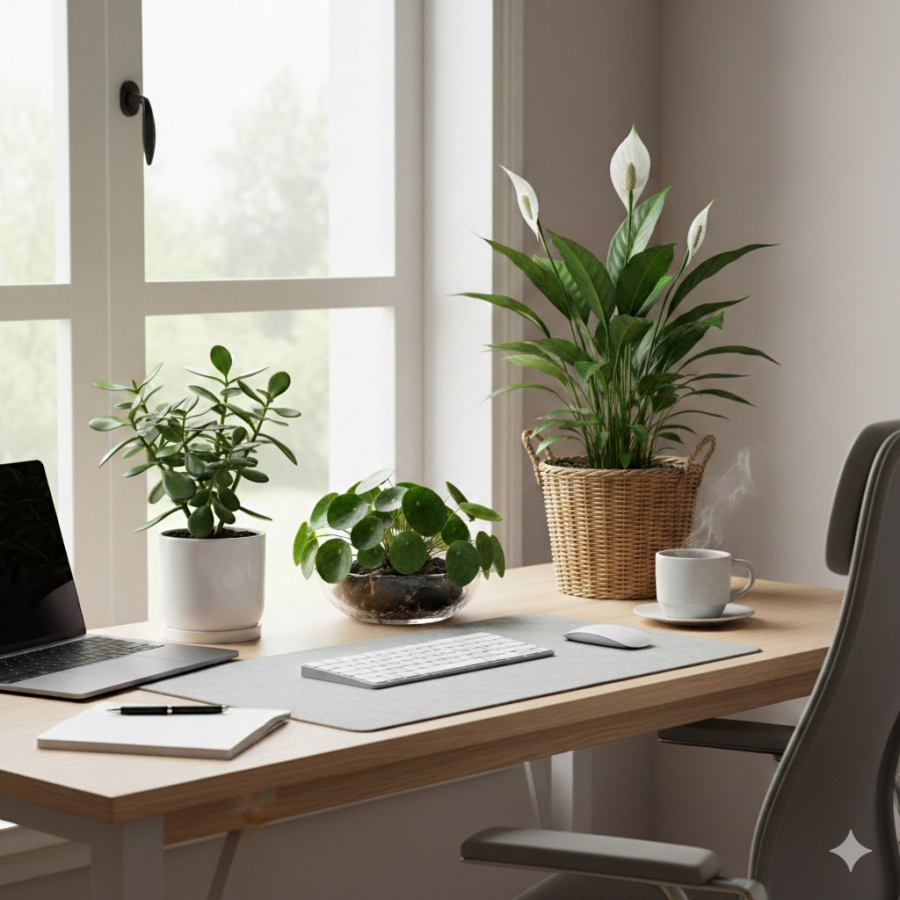 Cây xanh kích thước nhỏ phù hợp đặt ở góc làm việc, góp phần tạo sự cân bằng tinh thần và cảm giác ổn định trong Shbet16 chơi game trực tuyến.