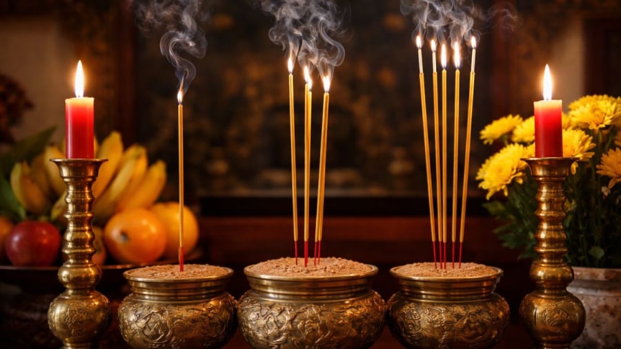 Thắp hương phải chú ý số nén hương theo nghi lễ tâm linh, tránh đốt bừa