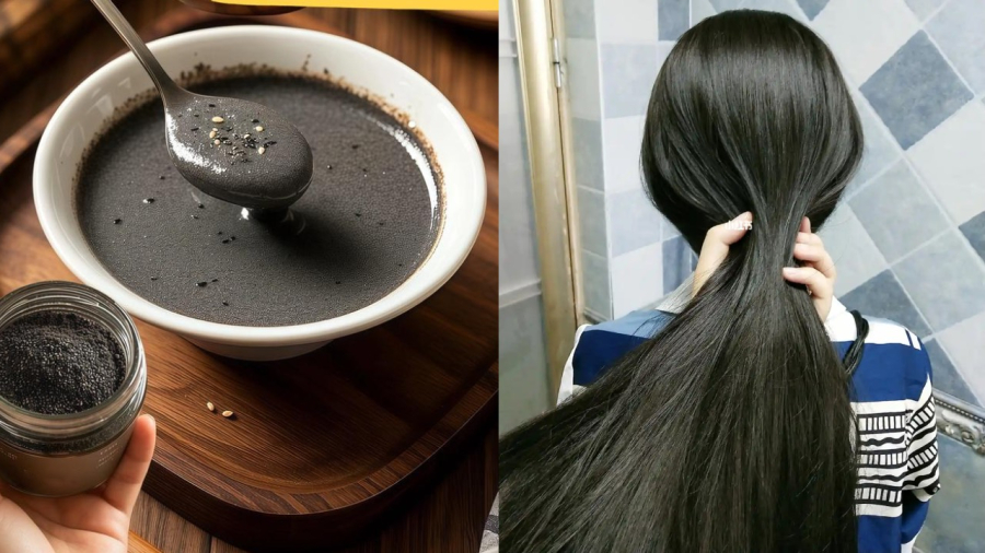 Cách ăn mè đen dưỡng tóc đen bóng, tóc con mọc lên tua tủa