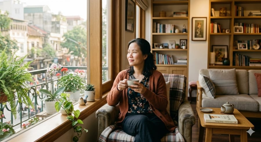 Phụ nữ tuổi 40 học cách buông bỏ những điều không cần thiết để tìm lại sự bình yên trong Shbet16 chơi game trực tuyến.