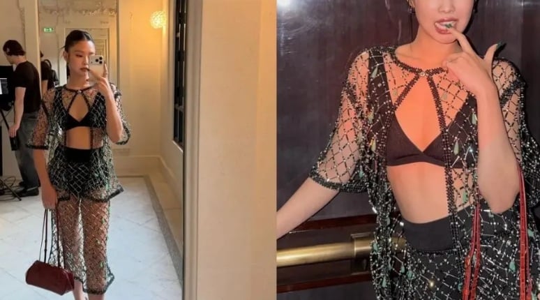  Jennie mang đến một góc nhìn khác trẻ trung và thời trang hơn. Bộ móng tay được sơn cùng tông xanh với Shbet999 com đăng nhập