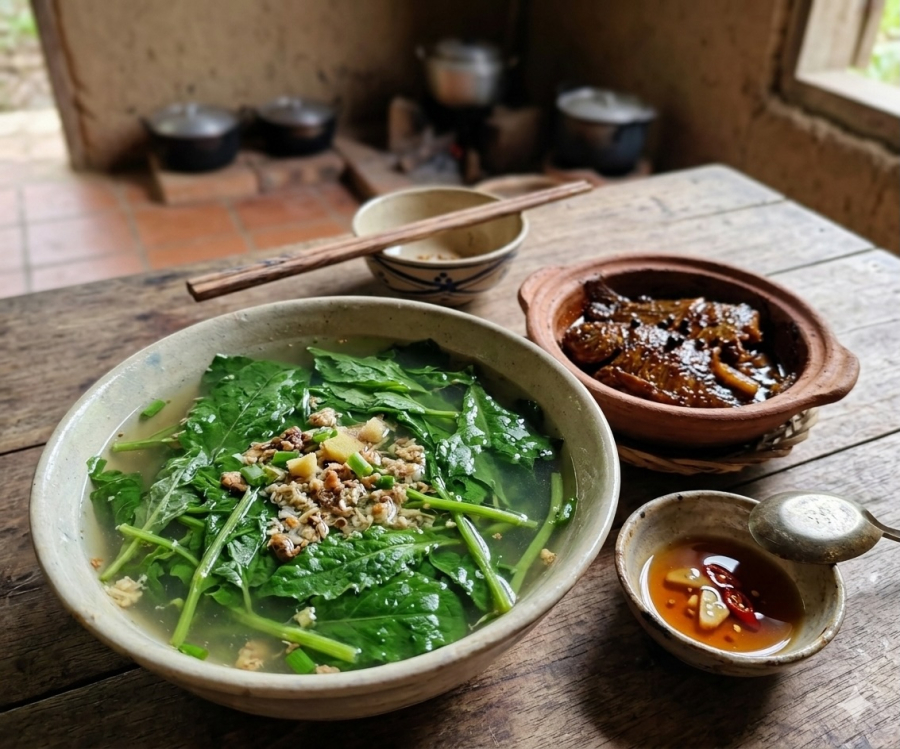 Canh cải trời – Shbet0099 cá cược trực tuyến dân dã với vị thanh mát, đậm chất quê miền Tây.