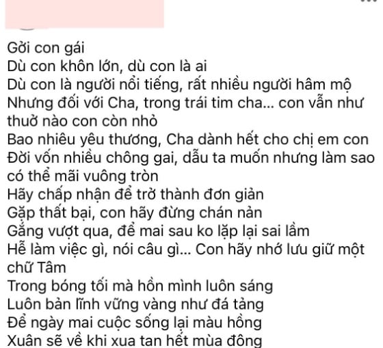 Bố Tóc Tiên mong con sớm vượt qua những khó khăn trong Shbet16 chơi game trực tuyến