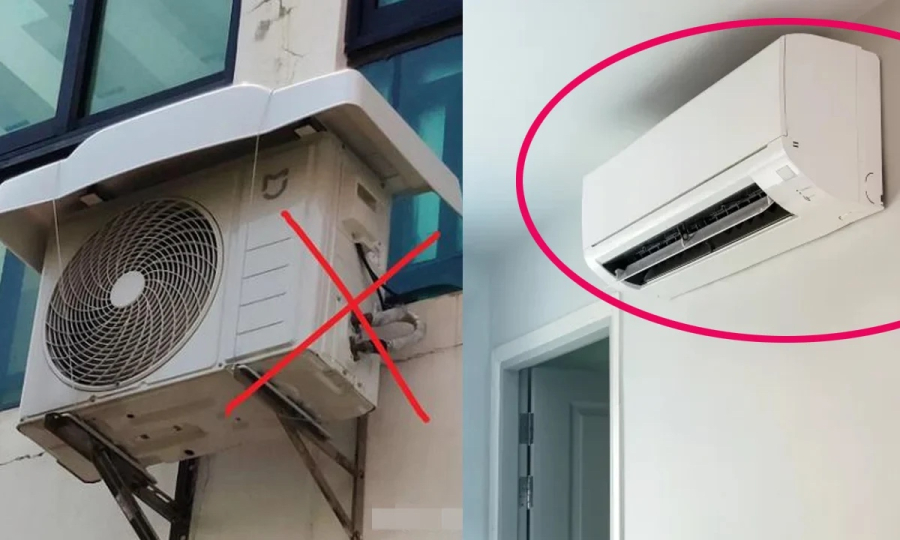 Lắp cục nóng điều hòa ngoài trời nên chọn nơi thoáng mát, tránh ánh nắng trực tiếp, cao hơn mặt đất >2,5m và thấp hơn hoặc ngang bằng với dàn lạnh. 