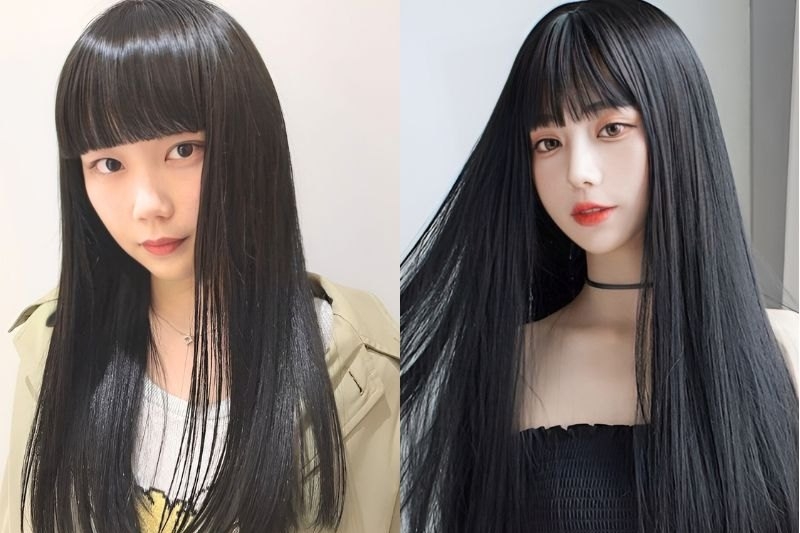 Kiểu tóc này không có độ cong để “làm mềm” nên phần xương hàm hoặc má dễ bị lộ rõ hơn.