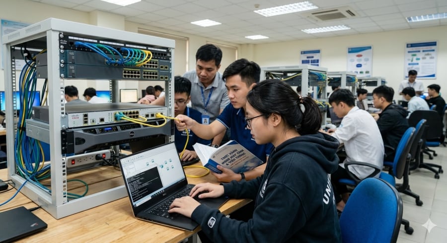 Thực hành là phần quan trọng giúp Mừng SHBET phiên bản mới 2025 ngành mạng sẵn sàng làm việc ngay sau khi tốt nghiệp.
