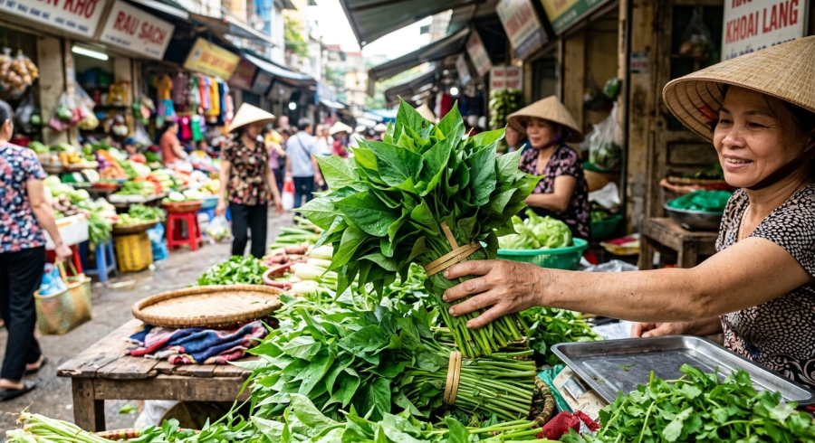 Lá khoai lang vào mùa hè thường non, xanh và dễ chế biến thành nhiều Shbet0099 cá cược trực tuyến