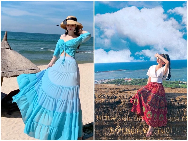 Nhắc đến thời trang du lịch mùa hè, váy maxi gần như luôn nằm trong danh sách được yêu thích nhất. 